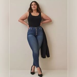 Torrid Dark Blue Bombshell Premium Stretch Skinny Jeans Size 22, New W/ Tags!